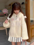 Kawaii Zipper Cardigan for Cute Girls Japanese Style