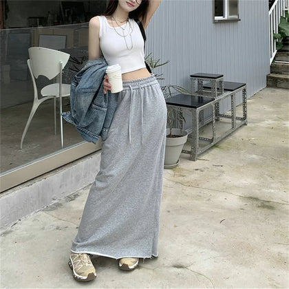 Alternative-Trendy Korean Maxi Skirts in Casual Look