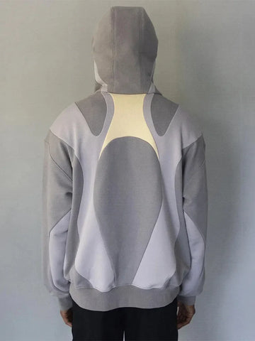 Creative Y2K Hoodie in Patchwork Design Casual Oversized