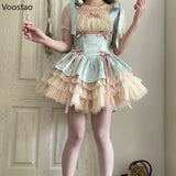 Sweet Lolita dress for women with bows and frills