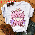 Pastel Goth Unisex Graphic T-Shirt with Creepy Cat Design