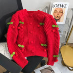 Sweet Cherry Cardigan for Stylish and Casual in Korean