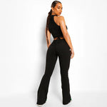 Y2K flared trousers with lace-up in E-Girl style – Sexy &amp; Stretchy