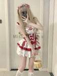 Sweet Gothic Lolita Set with Lace and Bows Top & Skirt