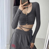 Croptop casual long sleeve korean style