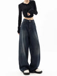 Coole dunkelblau Oversized Baggy Jeans für einen lässigen Y2K-Style