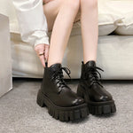 Chunky black ankle boots for gothic style