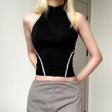 E-Girl Backless Crop Top with Zipper