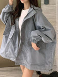 Oversized Shell Jacket for Women Gropcore Fashion with Hood