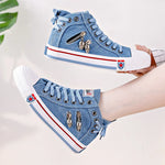 Denim-Sneaker emo patchwork light blue emo style