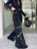 Cyber Y2K Baggy Cargo Jeans for Women Stylish Patchwork