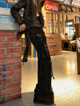 Adjustable Size Harajuku Gyaru Cargo Jeans Dark