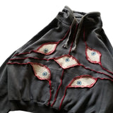 Oversized Gothic Hoodie with Eye Design Dark