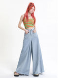 Oversized jeans in Goth &amp; E-Girl styleHigh waist with wide legs