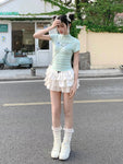 Playful Ruffled Mini Skirt in Korean Style for Summer