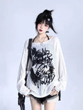 Oversized T-Shirt for Women Grunge Style with Creative Print