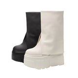 Y3K Style Platform Ankle Boots for Women with High Heels