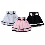 Gothic Lolita skirt with lace and lacing in pink