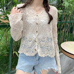 Romantic lace top in a soft-girl look for the elegant