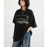 Damen Oversize T-Shirt mit Back Sabbath Druck