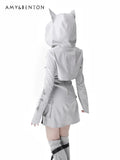 Y3K Stylish 2-Piece Outfit with Removable Hood