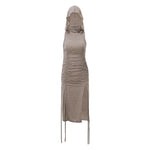 Alluring Fairy Grunge Dress with Hood and Ruffles