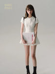 Charming Kawaii White Mini Dress in Korean Style