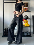 Oversize Grunge Jeans in Schwarz für Damen