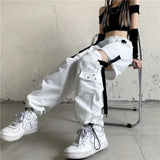 Y3K Cargo Pants in White Korean Techwear