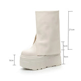 Y3K Style Platform Ankle Boots for Women with High Heels