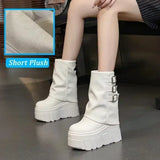 Y3K platform boots in white for a unique look