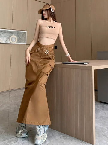 High-Quality Cargo Skirt with Belt