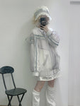 Transparent Y3K Mechanical Style Organza Jacket for Subculture Girls