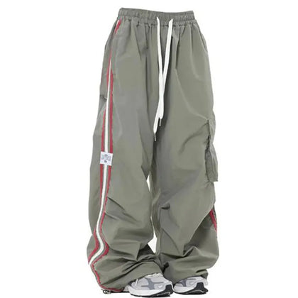 Baggy Trousers Kpop-Fracht-Hose für Frauen mit Kordelzug