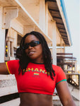 Crop Top Ghana rot or green Y2K style