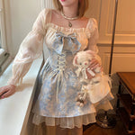 Magical Lolita Dress with Puff Sleeves and Bow Details