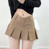 Sexy V-waist pleated skirt in Korean style for alternative fashion