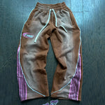 Y2K Fashion Oversized Beige Sweatpants with Stripe