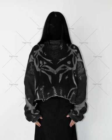 Grunge oversized pullover with unique design