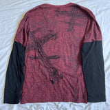 Grunge Emo Vintage T-Shirt mit Kreuz-Desig