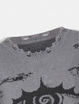 Augenmuster Strickpullover im E-Girl Stil