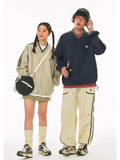 90s sport streetwear jack in beige and black for women