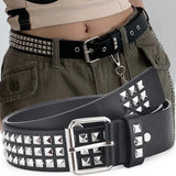 Black punk belt with nail details for emo