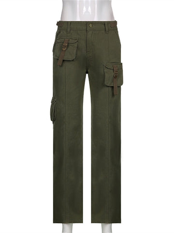 Grüne Khaki Cargo-Hose im Fairy-Grunge style