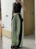 Y2K Women's Parachute Pants in Pink-Black in Hip-Hop Look