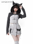 Y3K Stylish 2-Piece Outfit with Removable Hood