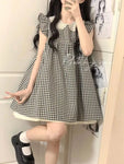 New checked Lolita summer dress without sleeves