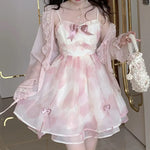 Cute Fairy Pink Dress for Women Lolita Double