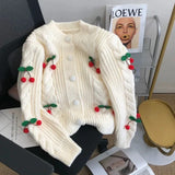 Sweet Cherry Cardigan for Stylish and Casual in Korean