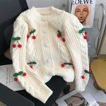 Sweet Cherry Cardigan for Stylish and Casual in Korean